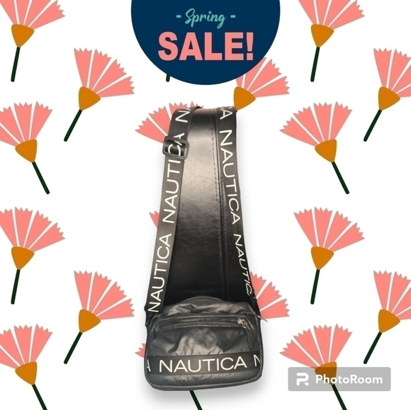 Nautica Black Nylon Crossbody Belt Bag Adjustable Strap - Picture 3 of 17